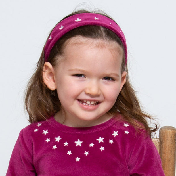 Girl in velvety hairband