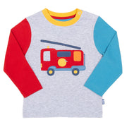 Flat shot of fire engine t-shirt