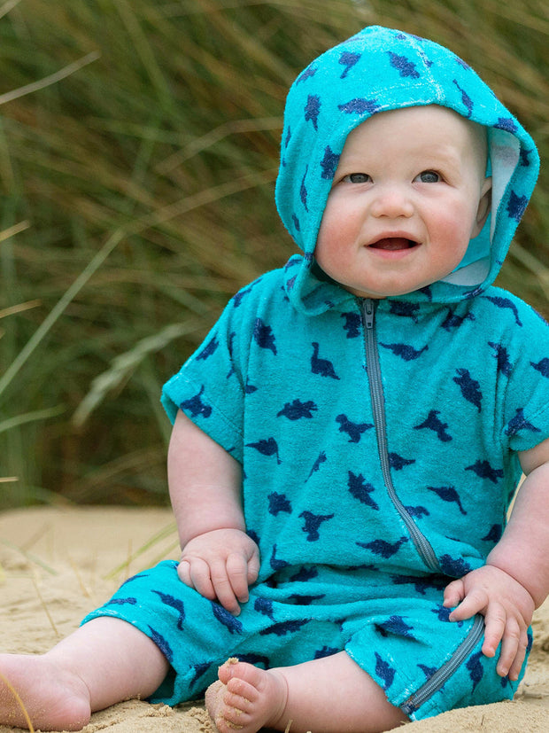 Dino dot beach romper