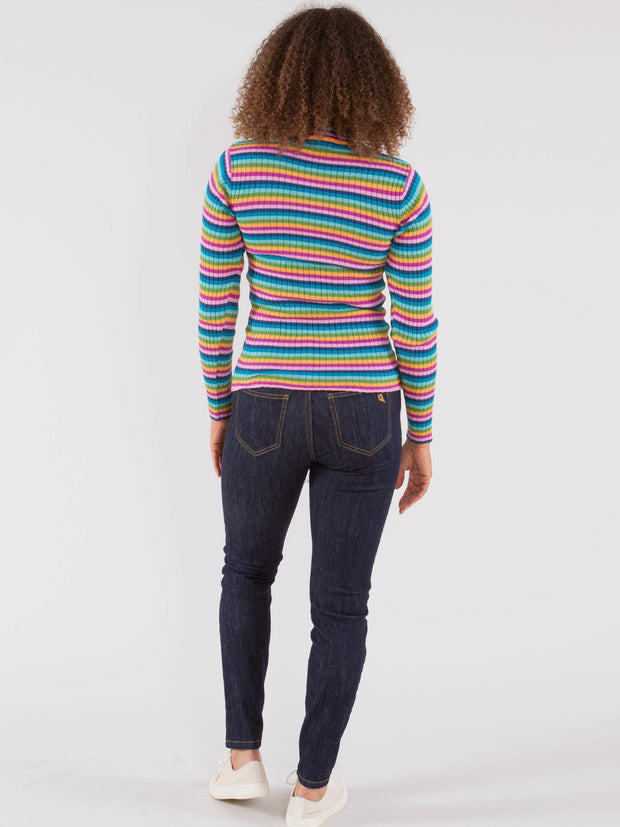 Trigon knit top rainbow