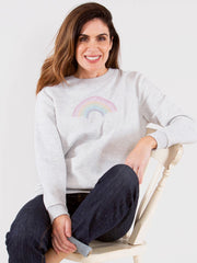 Kite - Womens organic cotton Whitecliff sweatshirt rainbow grey - Long sleeved