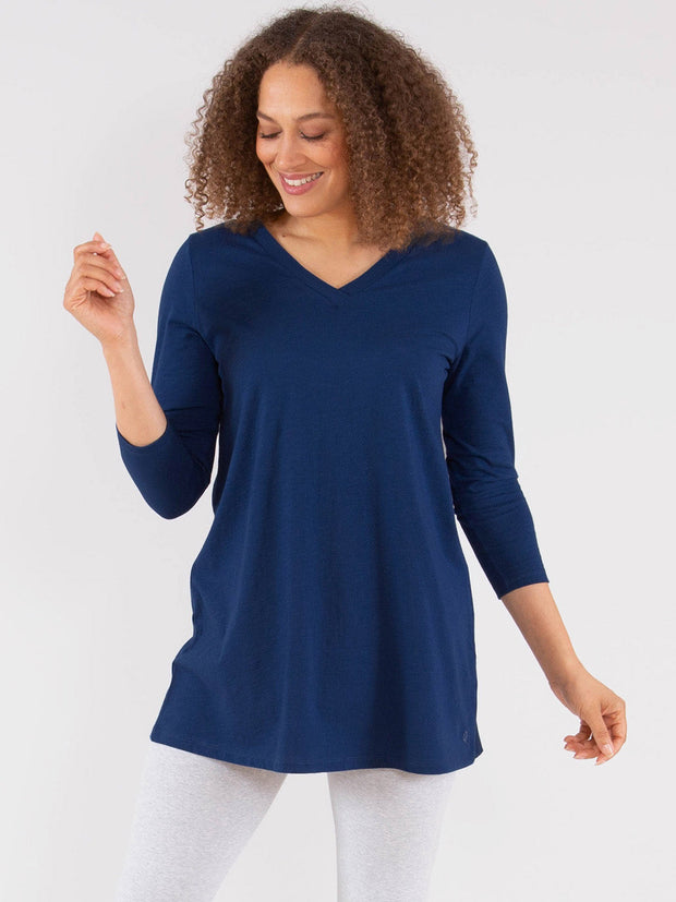 Kite - Womens organic cotton Throop tunic midnight navy - 3/4 length sleeves