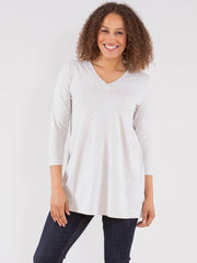 Kite - Womens organic cotton Throop tunic grey marl grey - 3/4 length sleeves