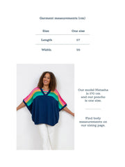 Kite - Womens organic Poole knit poncho navy - Midweight knitwear