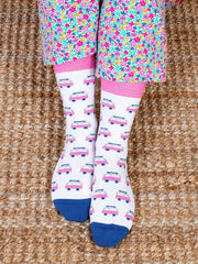 Kite - Womens organic Camper dot socks pink - Two pack