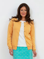 Kite - Womens organic Moreton knit cardigan yellow - Midweight knitwear