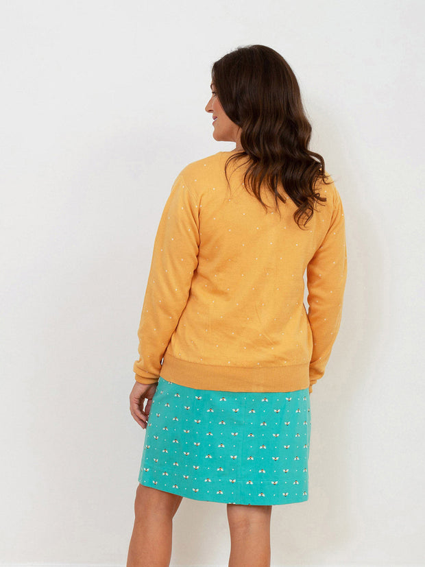 Kite - Womens organic Moreton knit cardigan yellow - Midweight knitwear