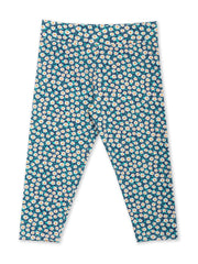 Kite - Womens organic Holt cropped leggings daisy fields navy - All-over print - Deep elasticated waistband