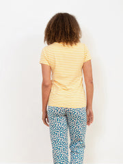 Kite - Womens organic Tarrant jersey top yellow bee stripe yellow - T-shirt neck