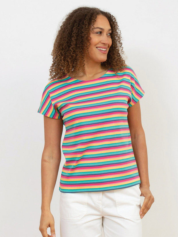 Kite - Womens organic Alum jersey top rainbow - Relaxed fit