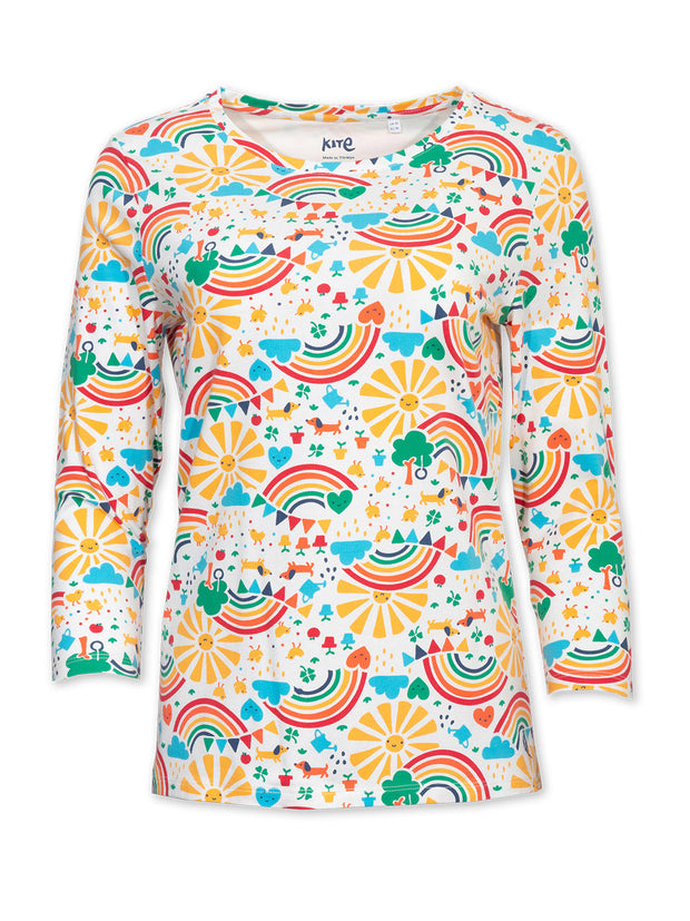 Kite - Womens organic Tarrant 3/4 sleeve jersey top memories - All-over print - T-shirt neck