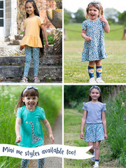 Kite - Womens organic Highcliffe jersey wrap dress daisy fields navy - All-over print - Knee length