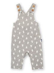 Kite - Baby organic teddy dungarees grey - Adjustable straps with coconut buttons