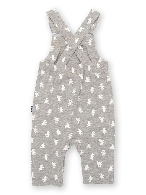 Kite - Baby organic teddy dungarees grey - Adjustable straps with coconut buttons
