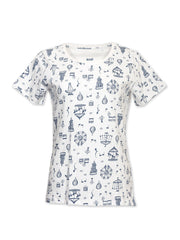 Kite - Womens organic Sandford slub jersey top fun fair cream - All-over print - T-shirt neck