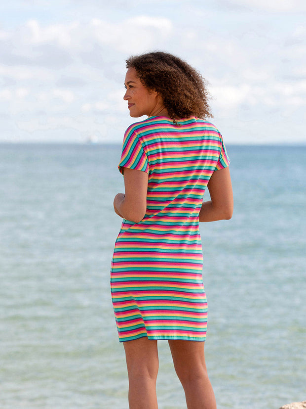 Kite - Womens organic Alum jersey dress rainbow - Above the knee length