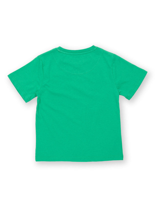 Kite - Boys organic nearly there? t-shirt green - Placement print - Short sleeved