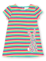 Kite - Girls organic bunny time dress - Appliqué design - Short sleeves with gathers