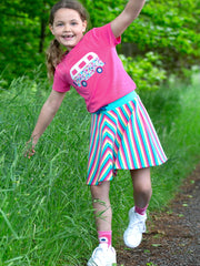 Kite - Girls organic skater skirt - Yarn dyed stripe - Skater style