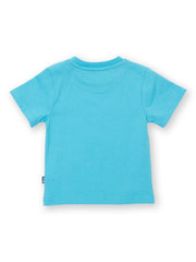 Kite - Boys organic tractor t-shirt blue - Appliqué design - Short sleeved