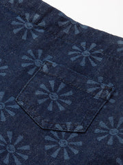 Kite - Girls organic smiley sun denim skort navy blue - Light navy etched design - Skirt with matching built-in shorts