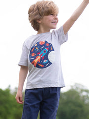 Kite - Boys organic telescope tales t-shirt grey - Placement print - Short sleeved