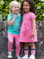 Kite - Girls organic fun fair dress pink - Short sleeves with gathers