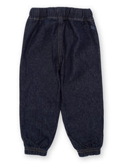 Kite - Boys organic star denim joggers navy blue - Elasticated waistband with adjustable ties