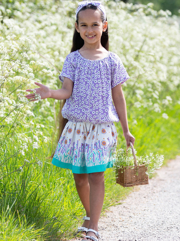 Kite - Girls organic lavender love skirt - Fully reversible