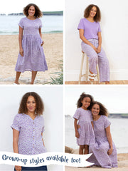 Kite - Girls organic lavender love skirt - Fully reversible