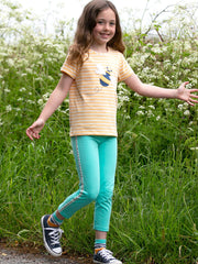 Kite - Girls organic dandy daisy leggings green - Single jersey with a little bit of stretch - 7/8 length leg