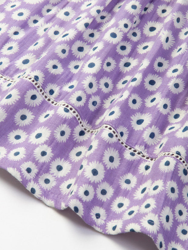 Kite - Girls organic Daisy Bell dress purple - Short sleeves with turn-ups