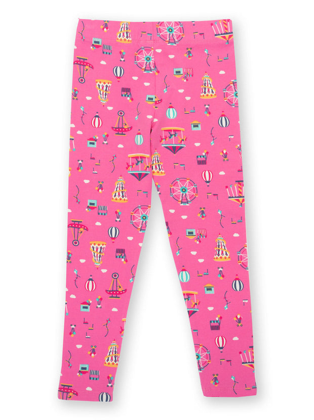 Kite - Girls organic fun fair leggings pink - Elasticated waistband