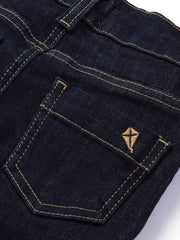 Kite - Boys organic stretch denim jeans navy blue - Elasticated waistband across back with button
