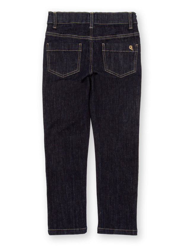 Kite - Boys organic stretch denim jeans navy blue - Elasticated waistband across back with button