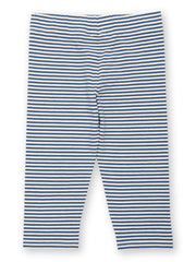 Kite - Girls organic pedal pushers navy - Yarn dyed stripe - Elasticated waistband