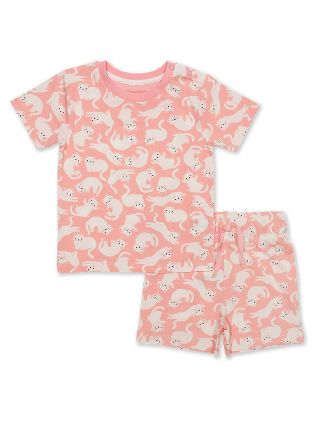 Kite - Girls organic kitty cat pyjamas pink - Two-piece set