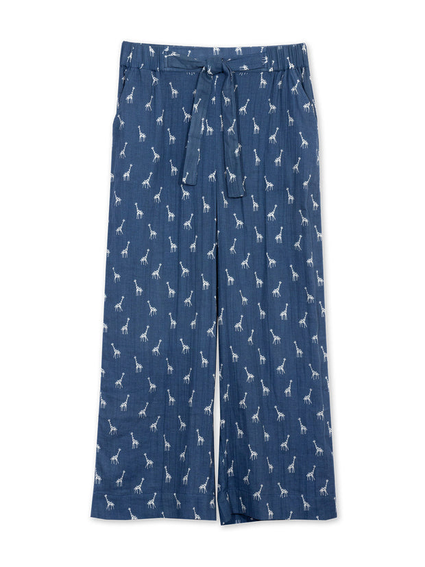 Kite - Womens organic Melbury muslin trousers giraffy navy - Elasticated waistband across back