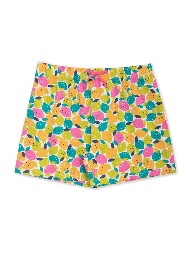 Kite - Womens organic Whitefield jersey shorts - Zest friends all-over print - Adjustable ties