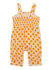 Kite - Baby Girls organic groovy dot dungarees yellow - Popper crotch opening
