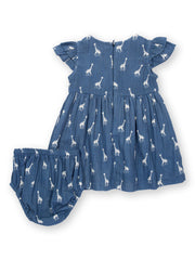 Kite - Baby Girls organic giraffy dress and pants navy blue