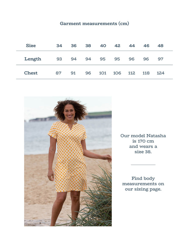 Kite - Womens organic Chettle muslin dress groovy dot yellow - All-over print - Above the knee length