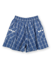 Kite - Girls organic special check culottes - Yarn dyed check - Elasticated waistband