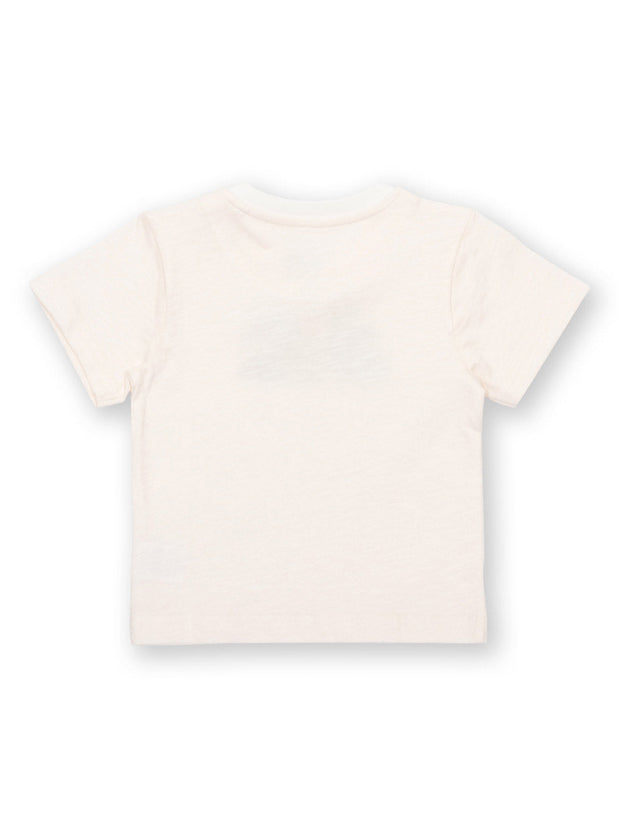 Kite - Boys organic jungle cub t-shirt cream - Placement print - Short sleeved