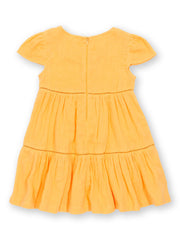 Kite - Girls organic sunshine dress yellow - Double layer muslin - Short sleeves with gathers