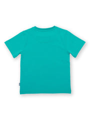 Kite - Boys organic rock pool t-shirt blue - Appliqué design - Short sleeved