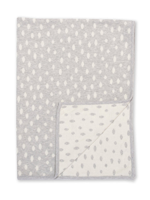 Kite - Baby organic cotton speckle knit blanket grey - 70 cm x 90 cm