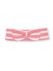Kite - Girls organic cotton breton bowband pink - Yarn dyed stripe - Bow detail