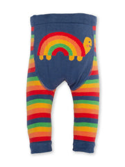 Kite - Baby organic cotton marvellous me knit leggings - Rainbow stripe and tortoise design