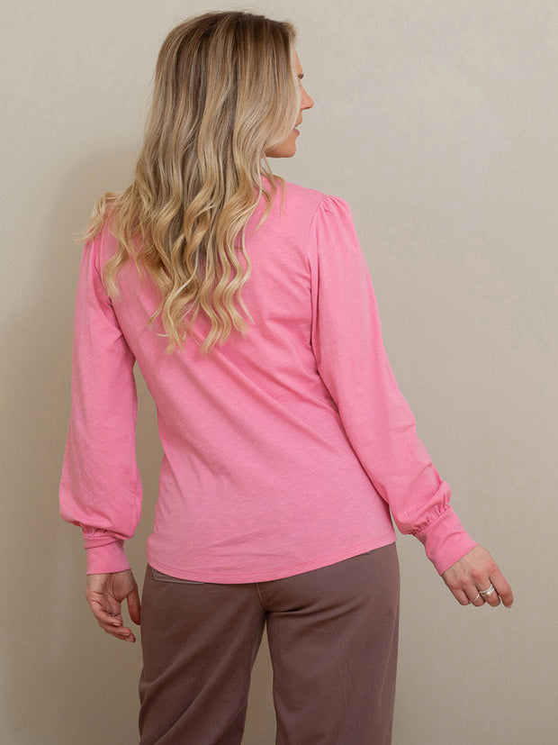 Agglestone slub jersey top dusky pink